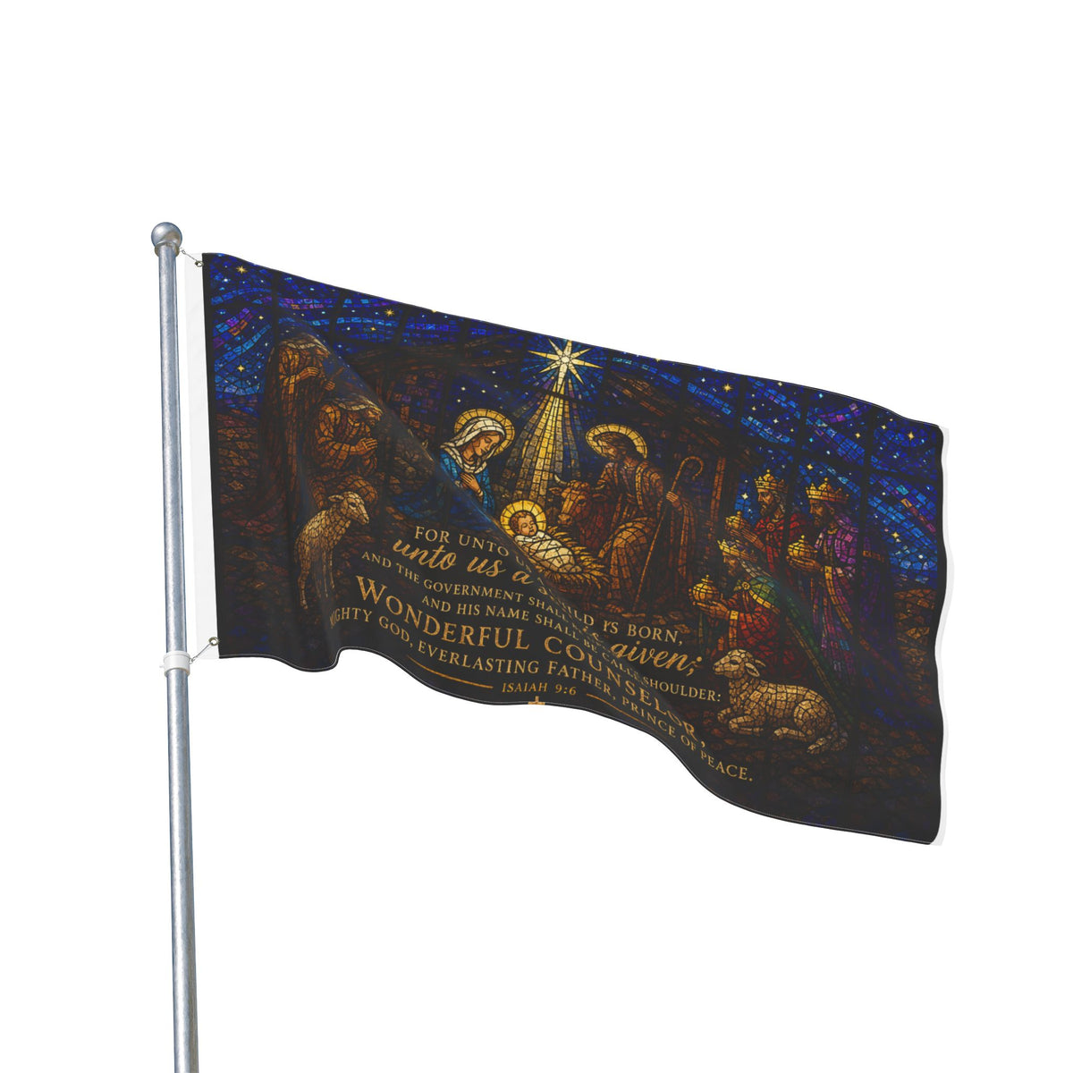 Nativity Scene Double Sided Flag | Christmas Outdoor Banner