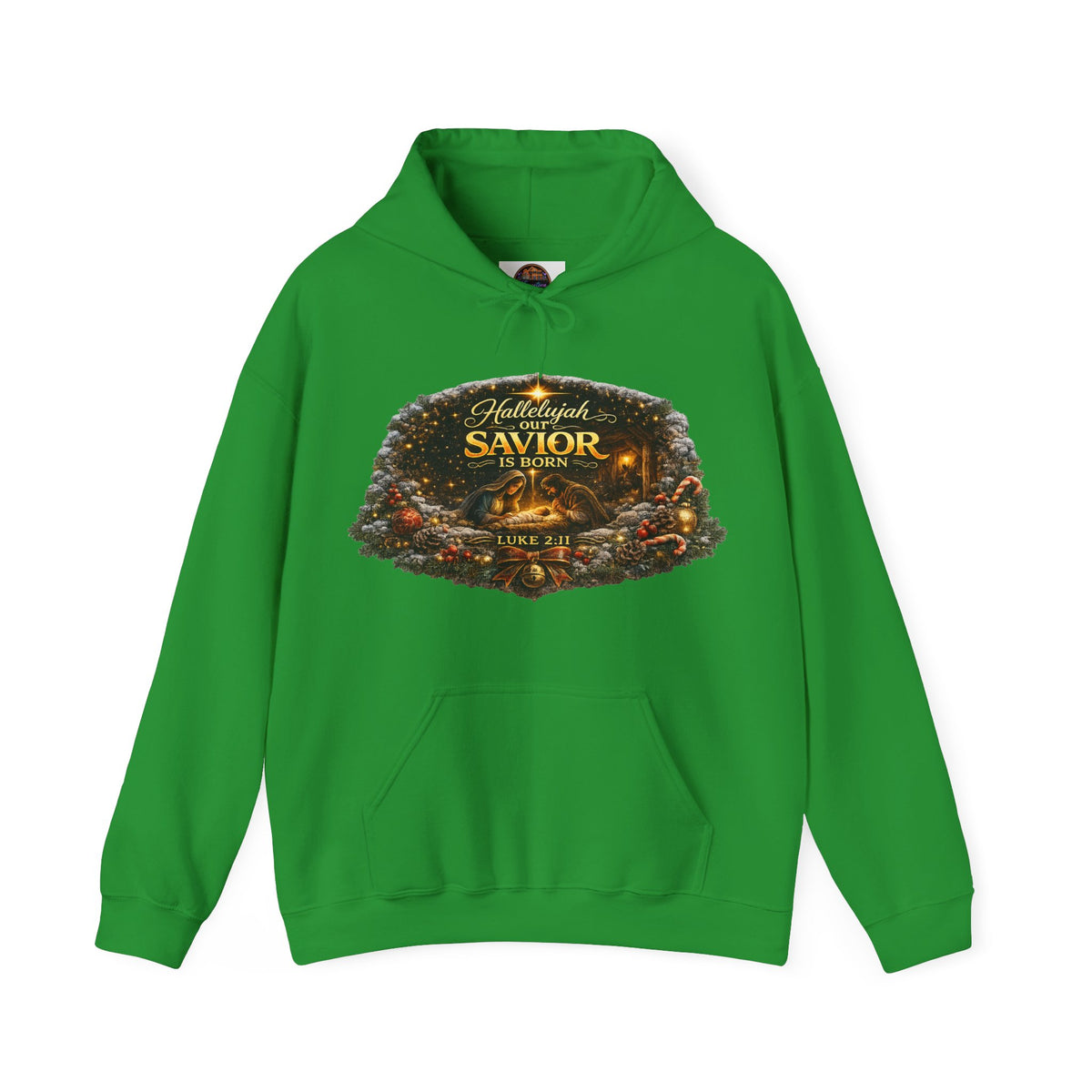 Hallelujah Savior of the World hoodie | Christmas nativity wreath design