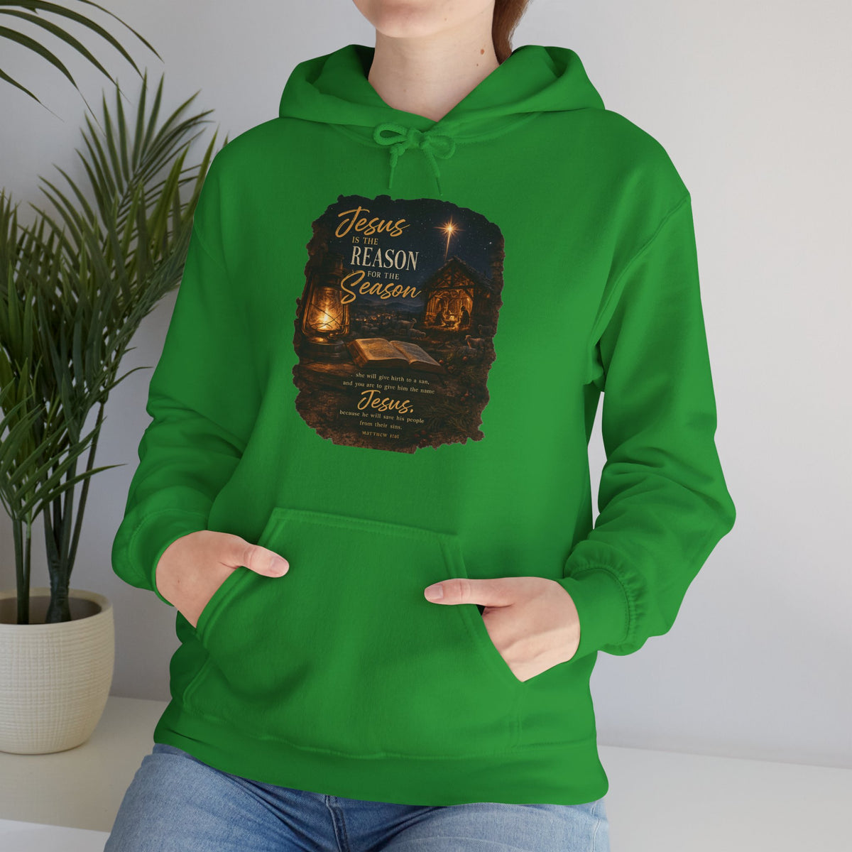 Jesus Reason Season hoodie | Nativity lantern scripture religious sweatshirt