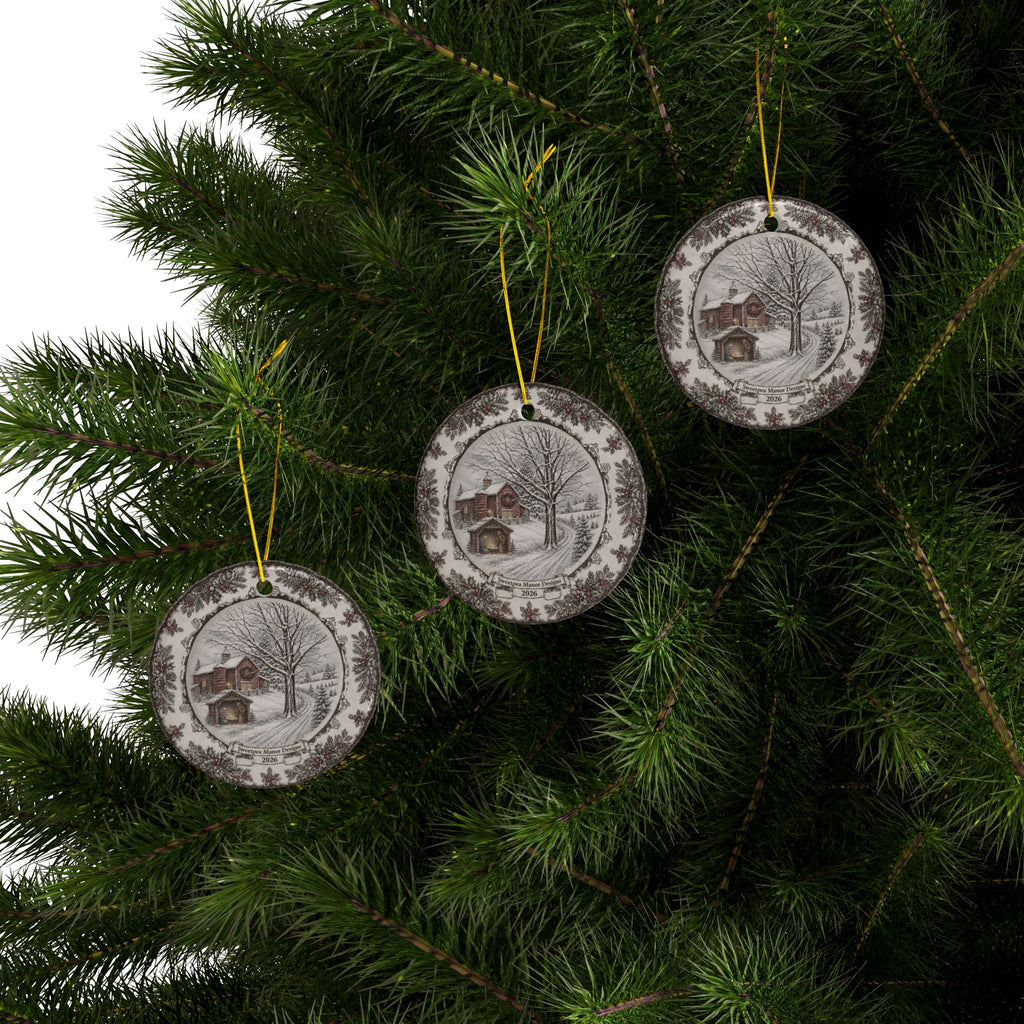 Original China Art Sweetpea Manor Designs Ceramic Ornaments, 2-Side Print, (1pc, 3pcs, 5pcs, 10pcs)