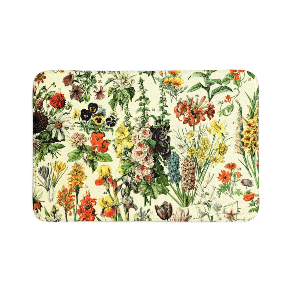 Vintage Wildflower Sampler Bath Mat 3-Piece Set