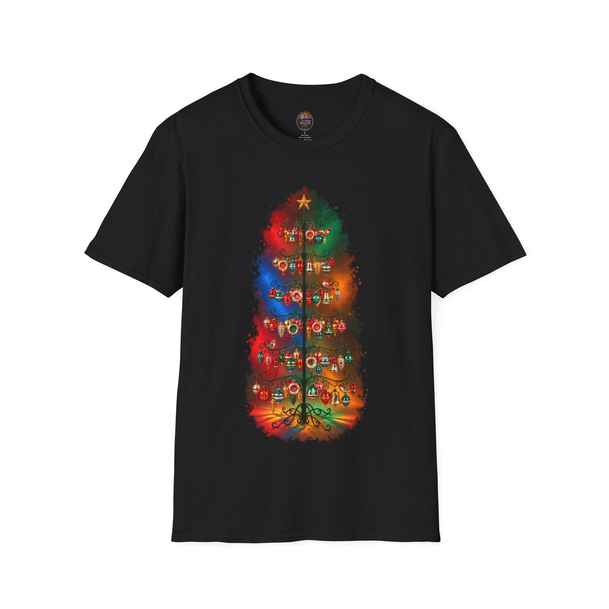 Colorful Holiday Tree T-Shirt | Christmas Lights Ornament Design