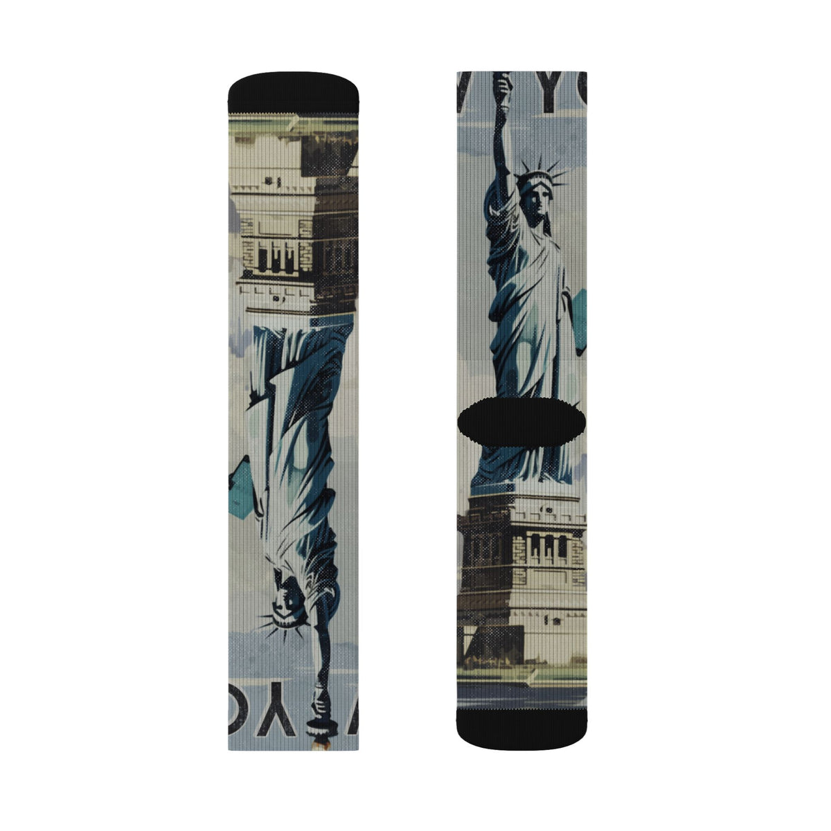 Vintage New York Travel Poster Crew Socks