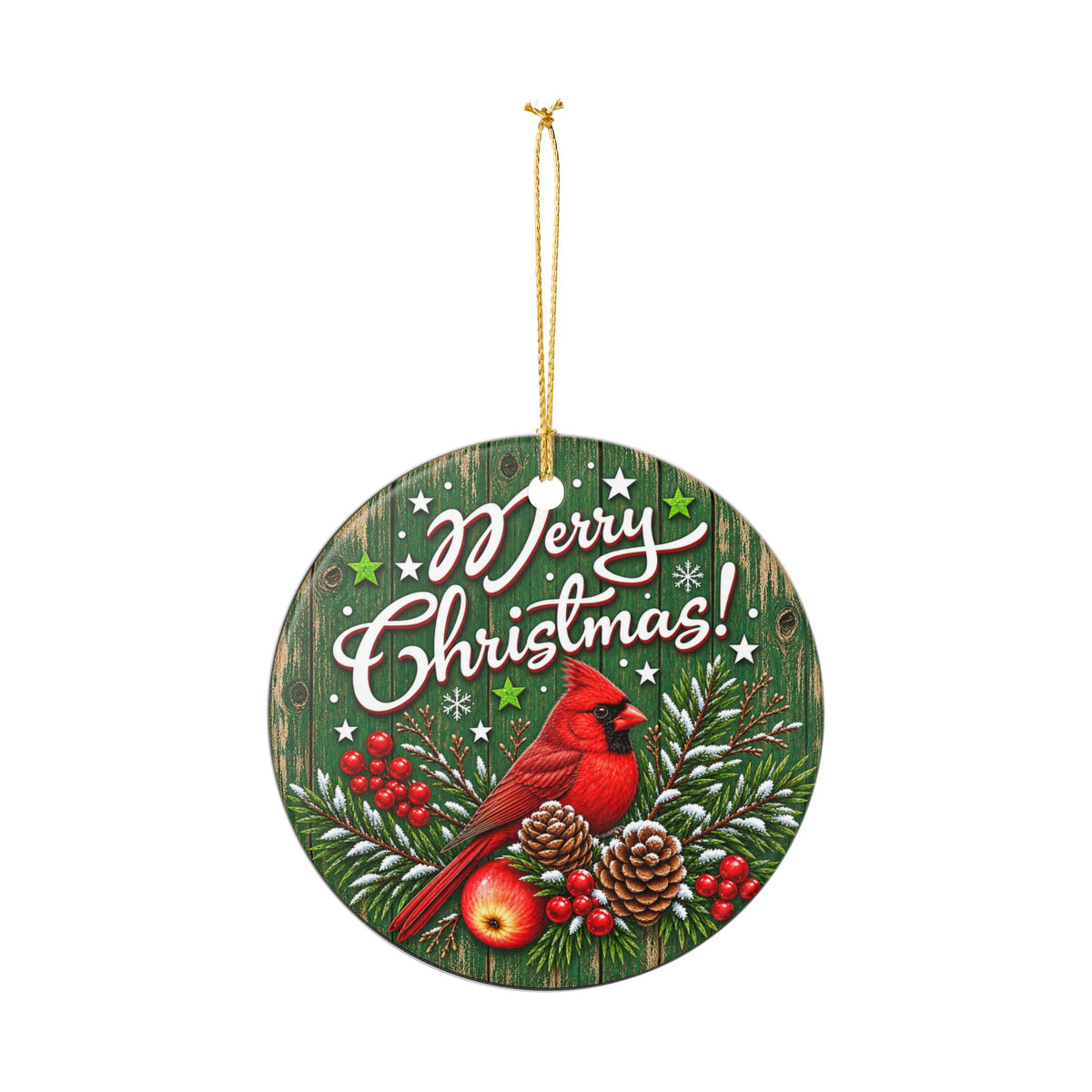 Merry Christmas Vintage Cardinal Mailboxes Ceramic Decoration Ornament, (1pc)