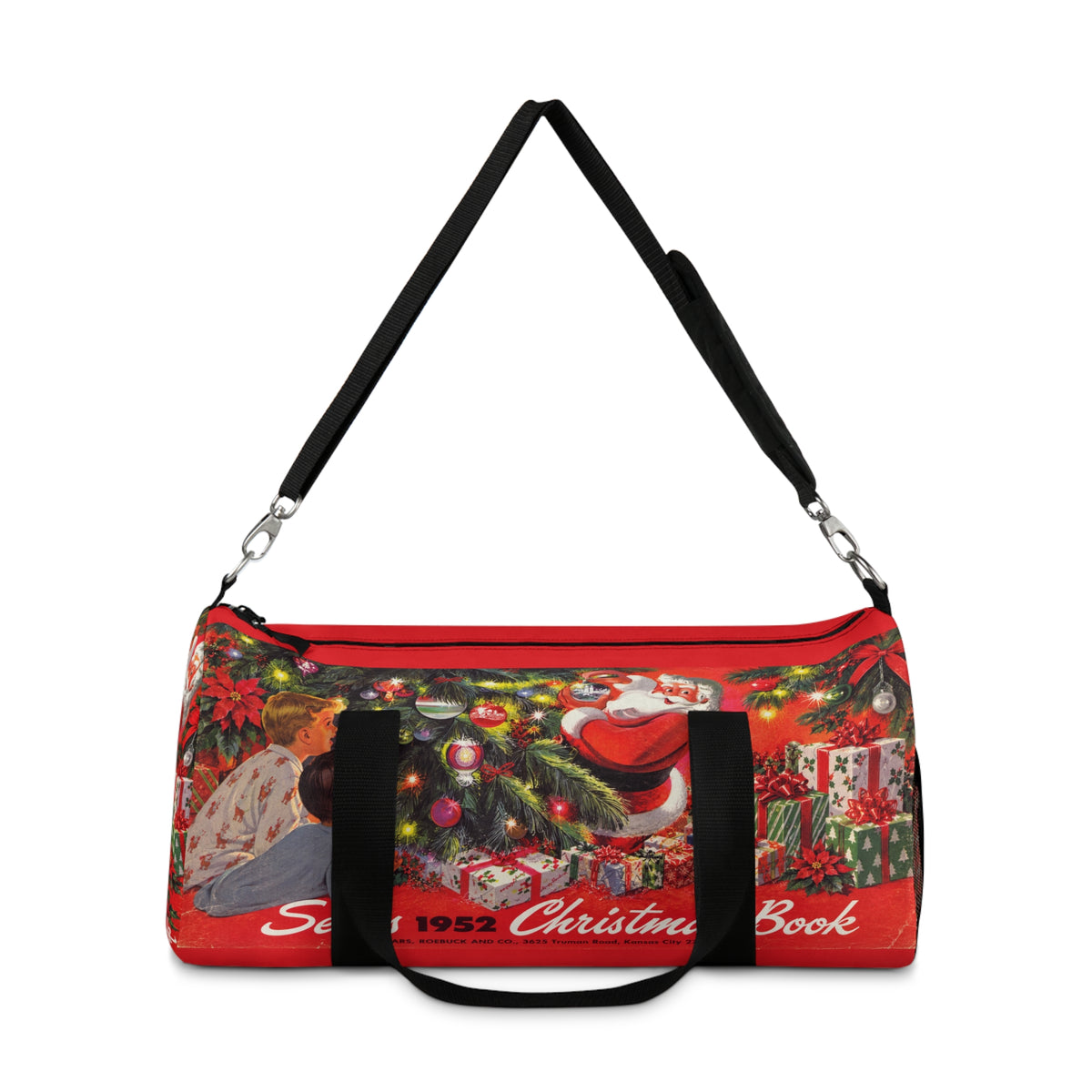 Vintage 1952 Christmas Duffel Bag – Retro Santa & Gift Holiday Travel Bag