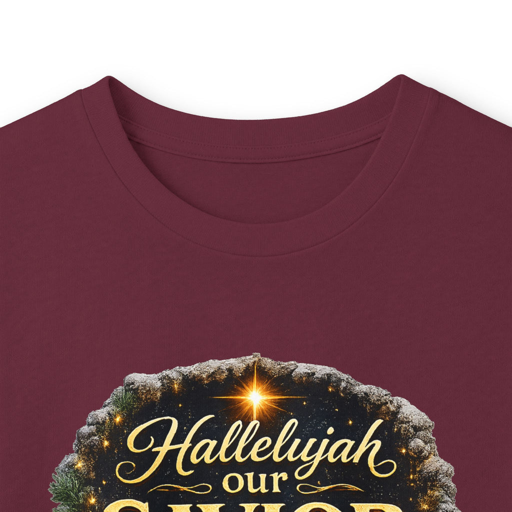 Hallelujah Our Savior Is Born long sleeve tee | Nativity Christmas shirt
