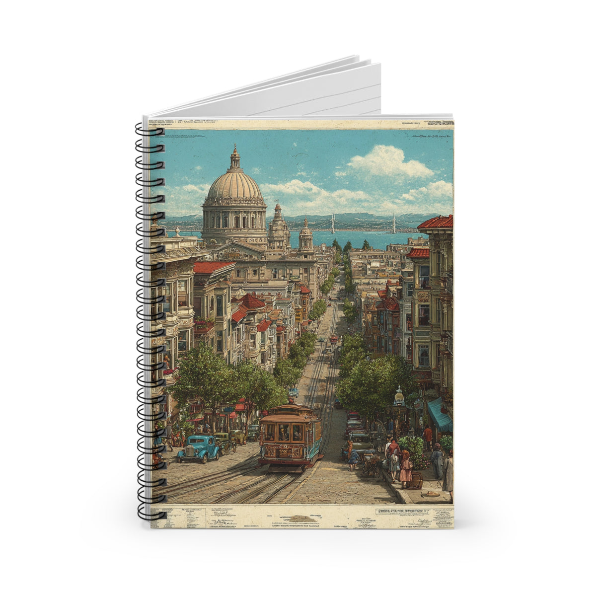 Vintage San Francisco Travel Poster  Postcard Spiral Notebook - Ruled Line