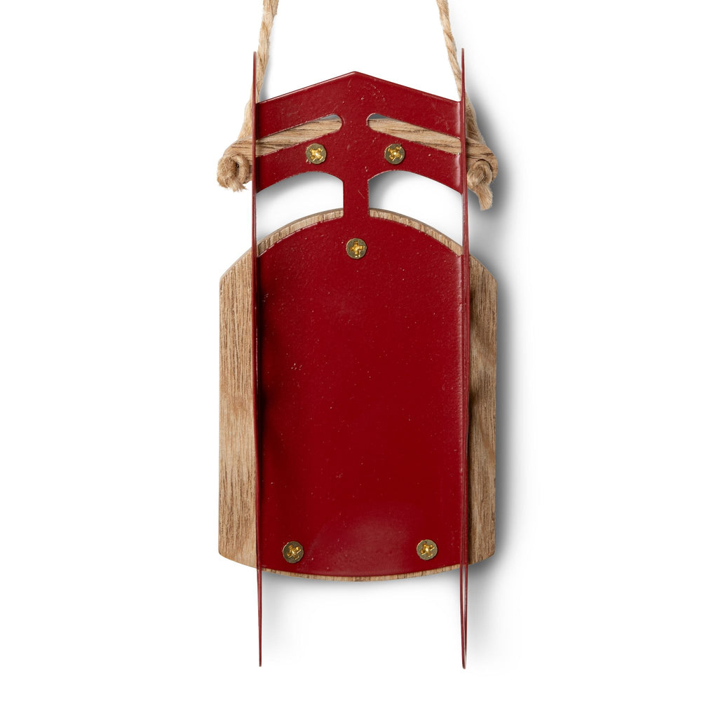 Vintage 1940s Santa, Snowman and Red Covered Bridge Sled Ornaments
