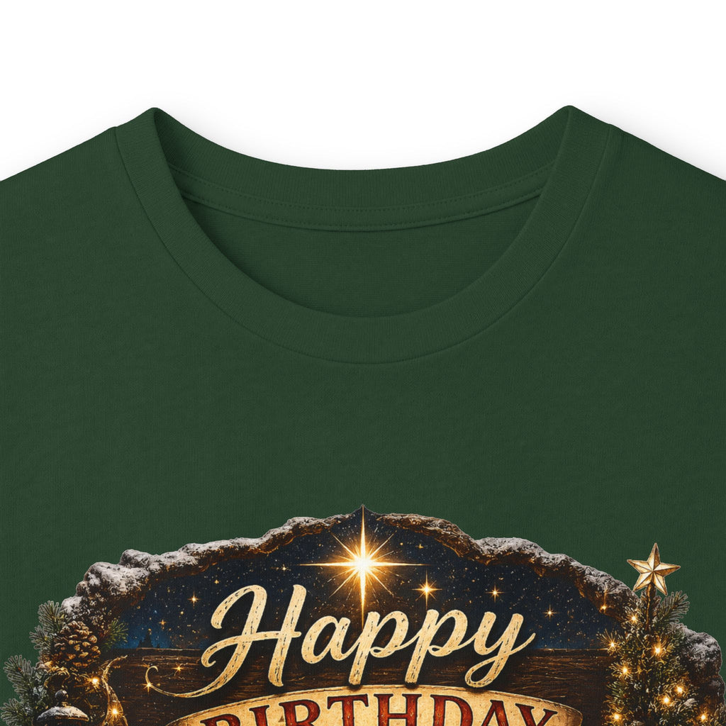 Happy Birthday Jesus Long Sleeve Tee | Nativity Christmas Religious Tee