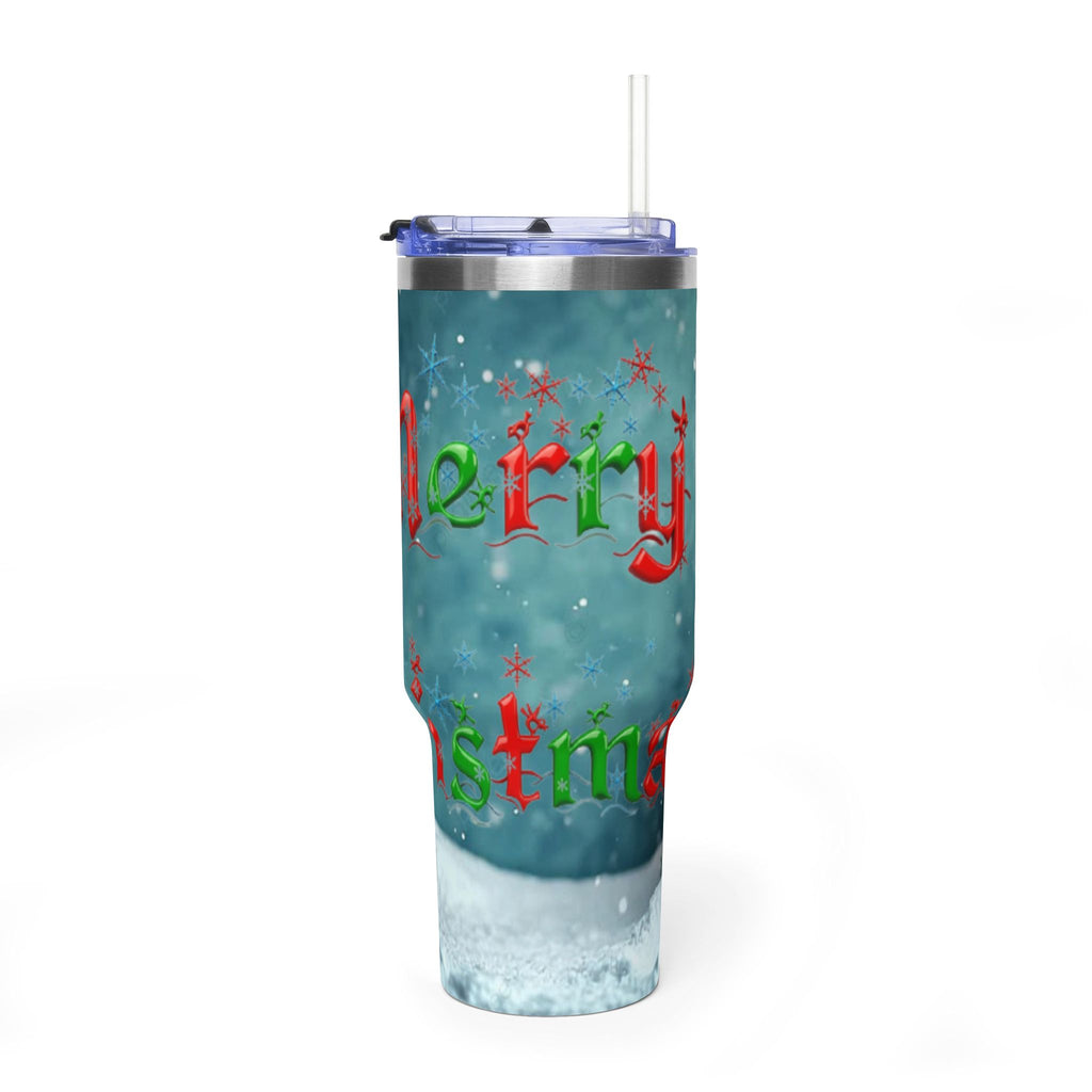 Merry Christmas Snow Scene Tumbler | 40oz Vacuum Thermal Tumbler