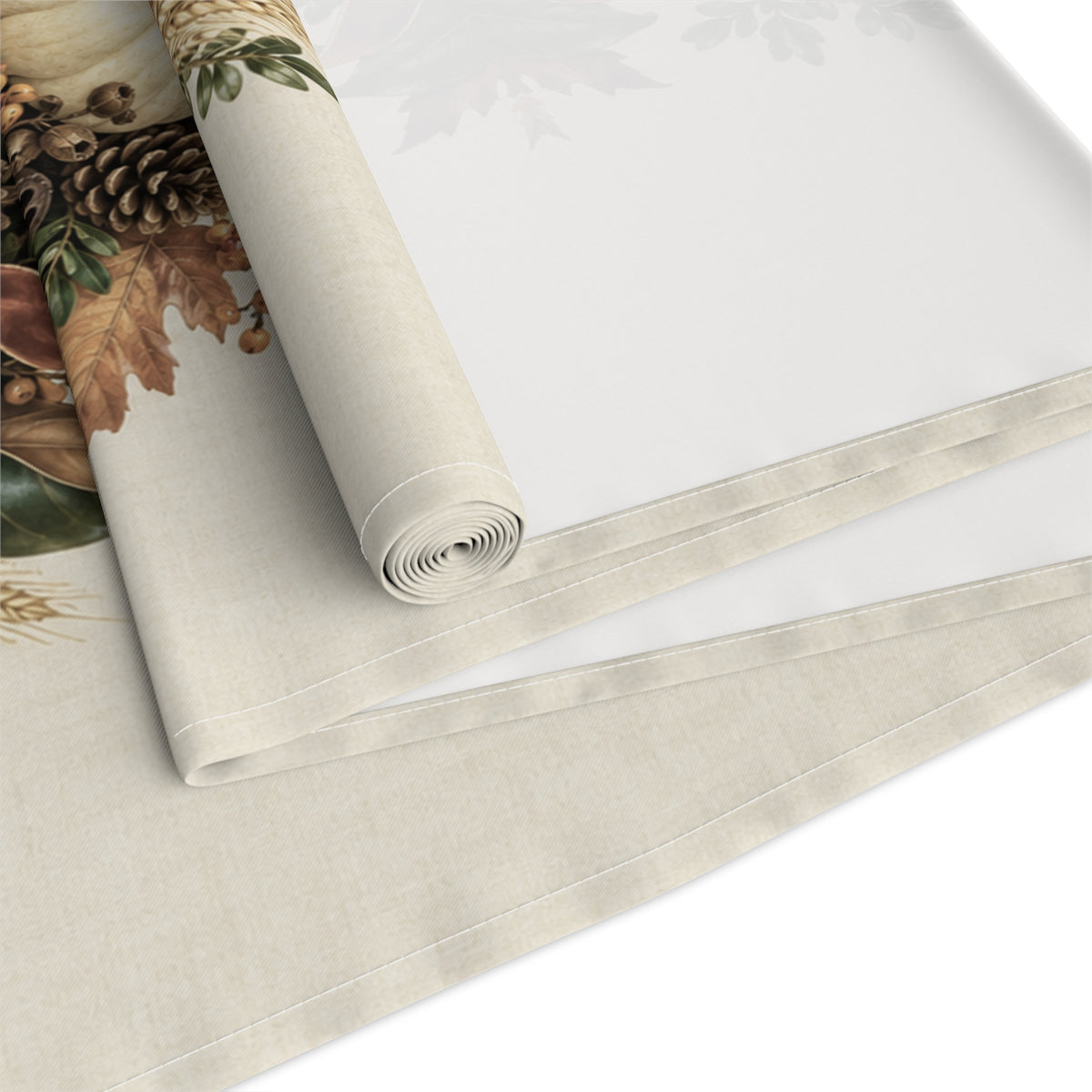 Autumn Harvest Table Runner — Pumpkin & Fall Foliage Thanksgiving Decor