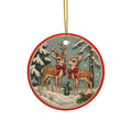 Vintage Reindeer Christmas Card Art Ornaments, 2-Side Print, (1pc, 3pcs, 5pcs, 10pcs)