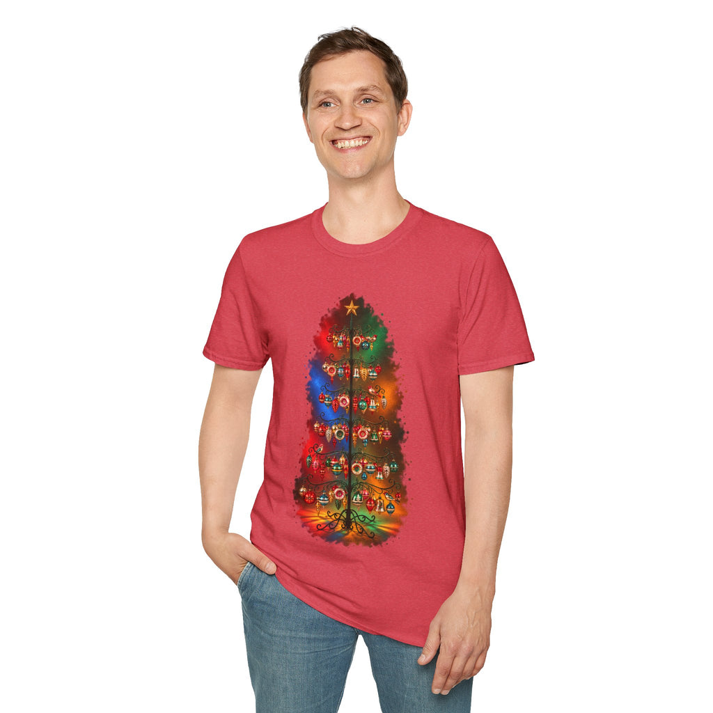 Colorful Holiday Tree T-Shirt | Christmas Lights Ornament Design