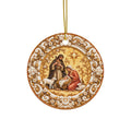 Holy Family Nativity Ceramic Christmas Ornament | Ornate Christian Holiday Décor | Sets of 1, 3, 5 or 10