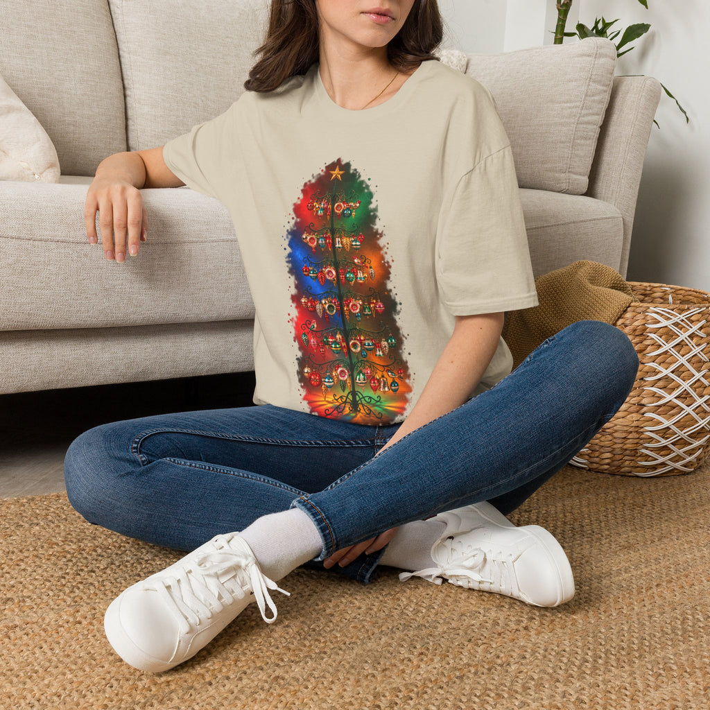 Colorful Holiday Tree T-Shirt | Christmas Lights Ornament Design