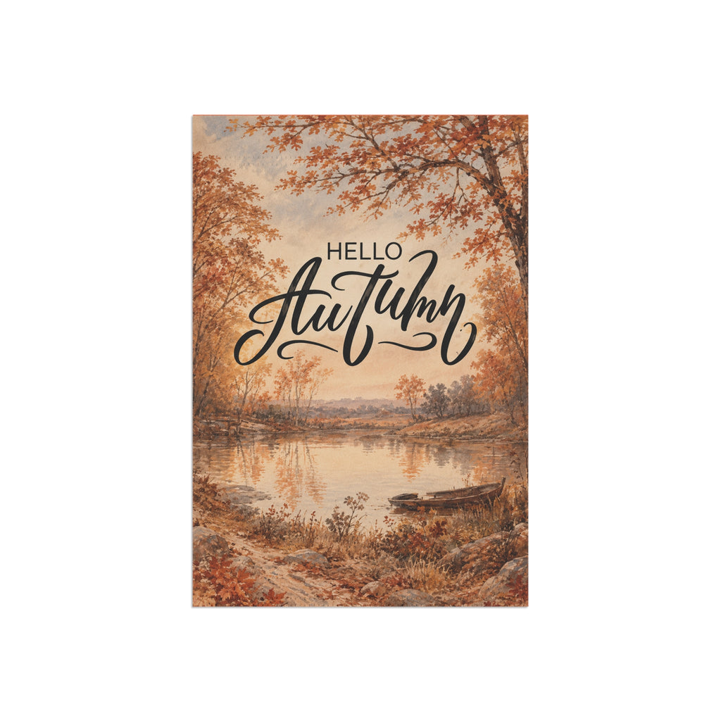 Hello Autumn Garden Flag - Fall Welcome House Banner