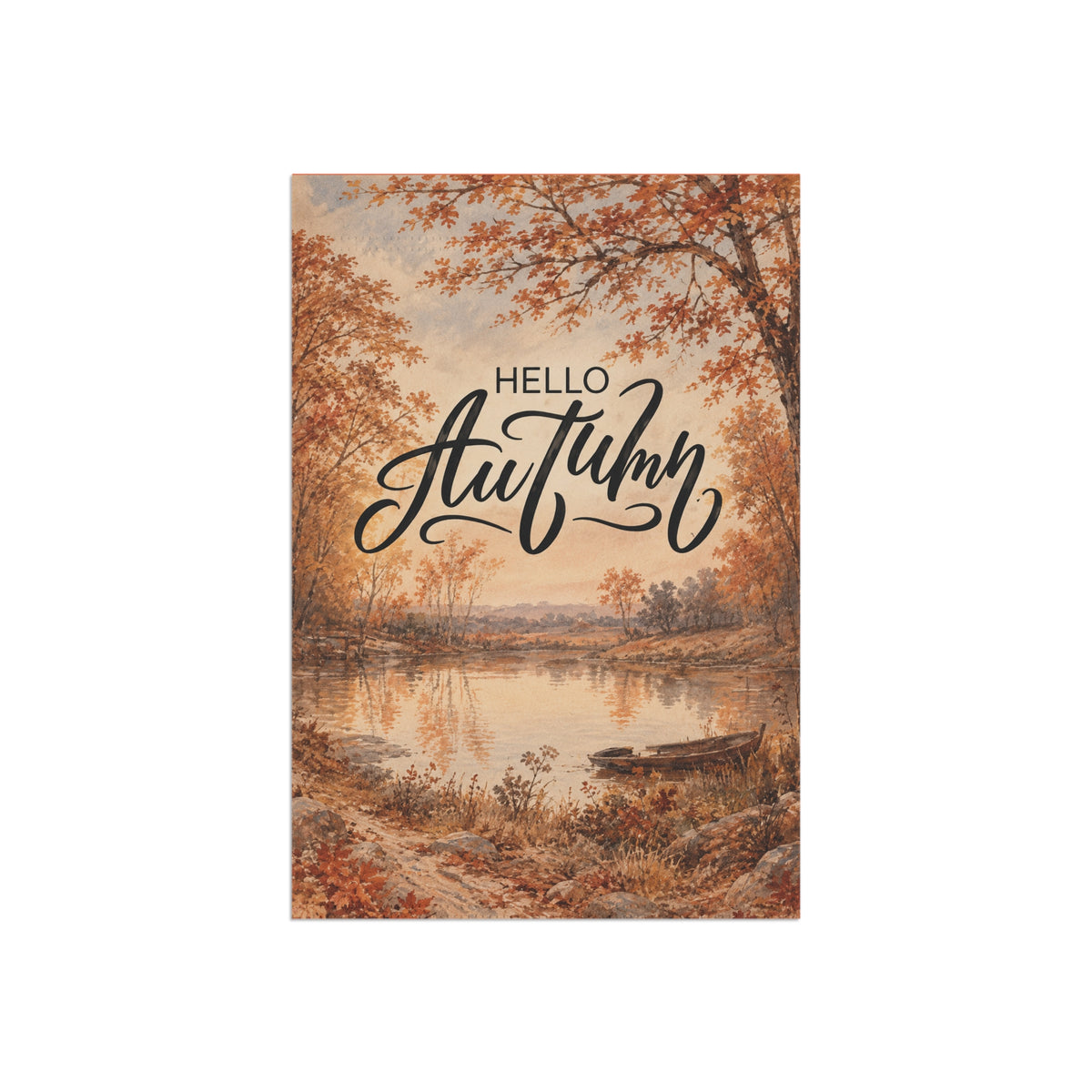Hello Autumn Garden Flag - Fall Welcome House Banner