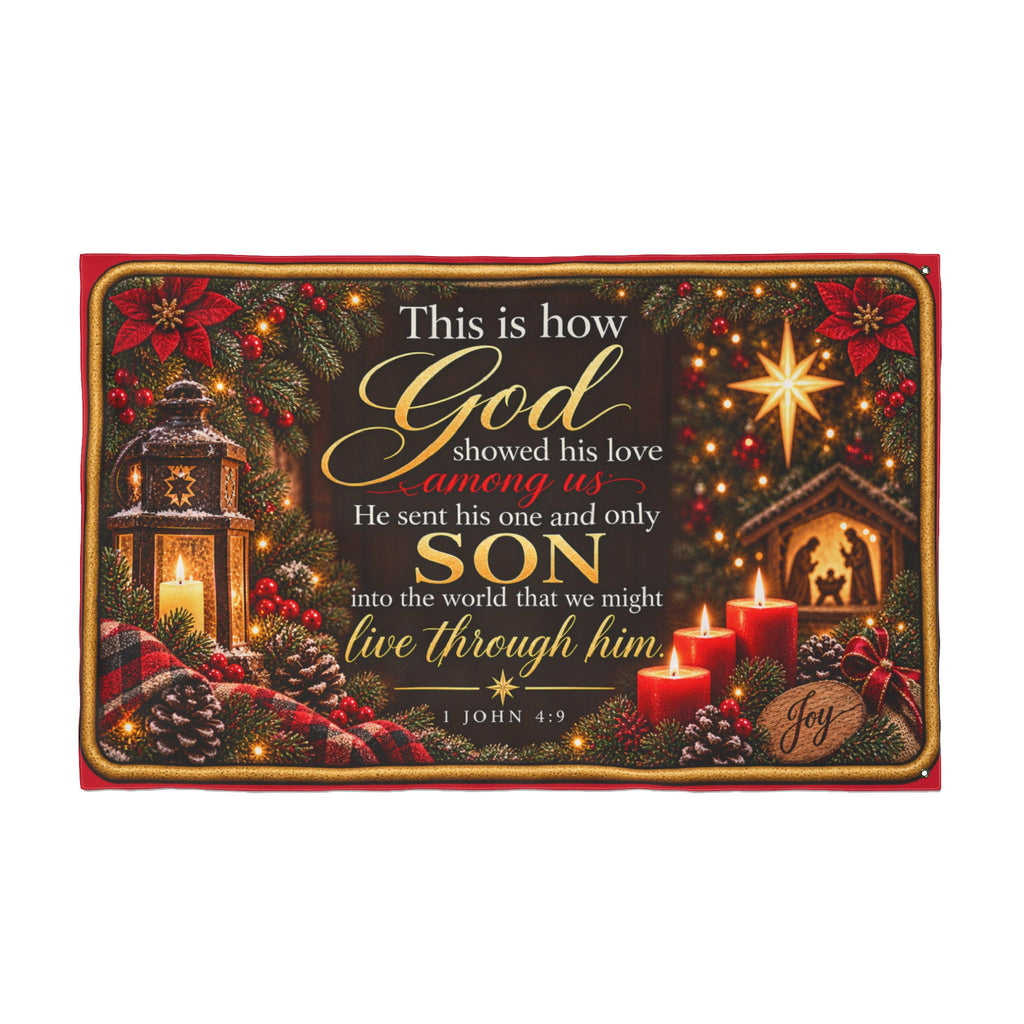 Christmas Nativity Scripture Flag Double Sided | John 3:16 Holiday Outdoor Flag