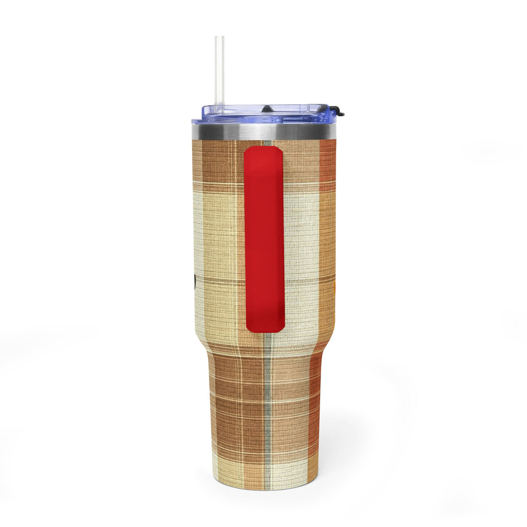 Hello Autumn 40oz Tumbler – Plaid Fall Thermal Travel Mug