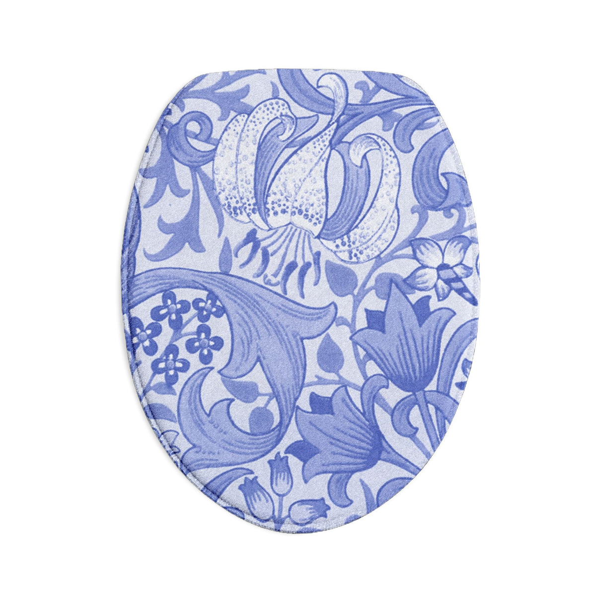 Blue and White Chinoiserie Bath Mat 3-Piece Set