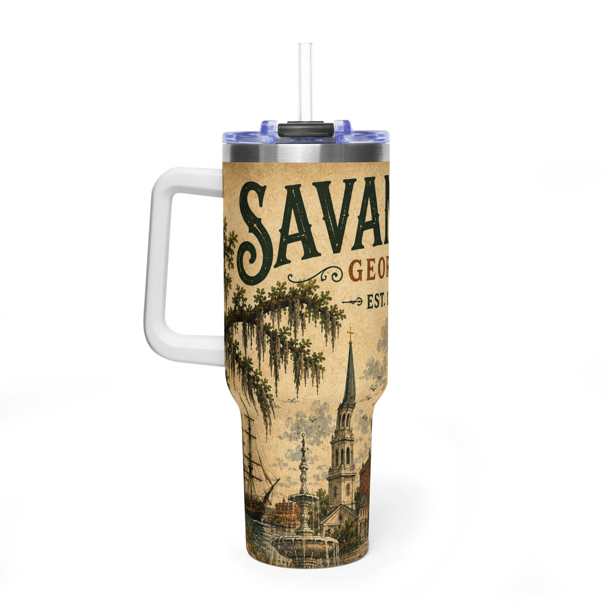 Savannah Georgia Vacuum Thermal Tumbler, 40oz