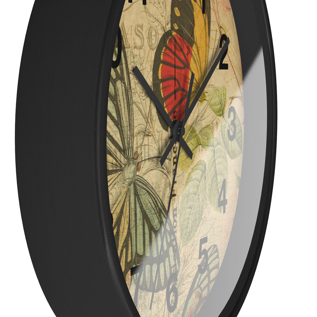 Vintage French Postcard Butterfly Wall Clock