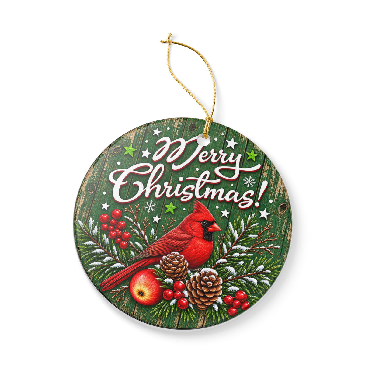 Merry Christmas Vintage Cardinal Mailboxes Ceramic Decoration Ornament, (1pc)