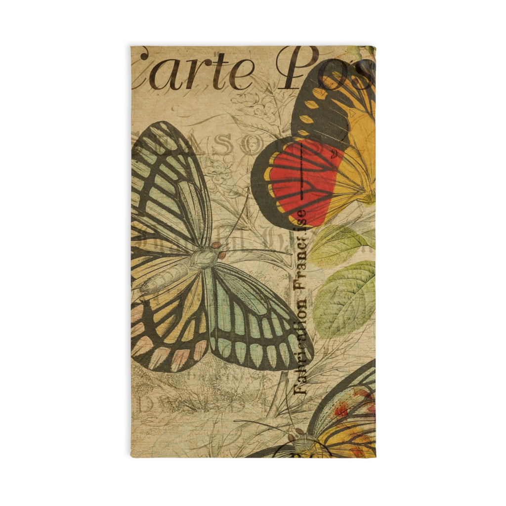 Vintage French Postcard Butterfly Hand Towel