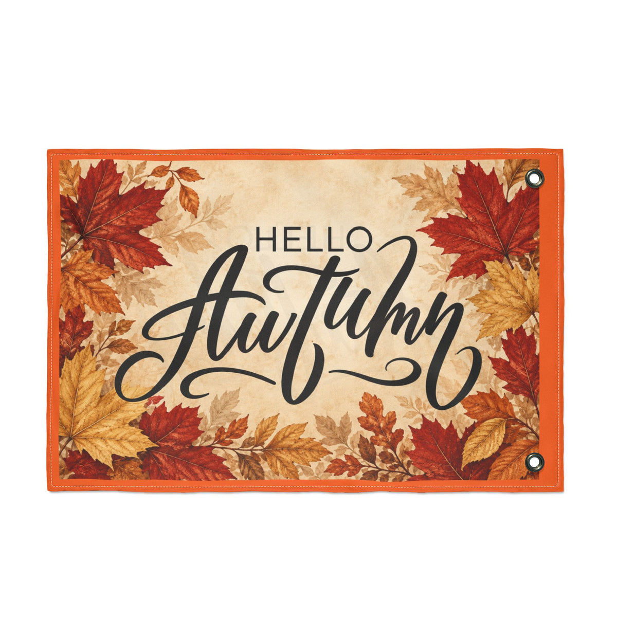 Hello Autumn Double-Sided Garden Flag — Fall Leaves Seasonal Outdoor Decor