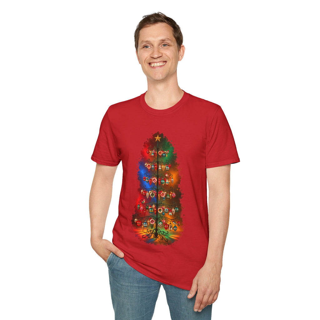 Colorful Holiday Tree T-Shirt | Christmas Lights Ornament Design