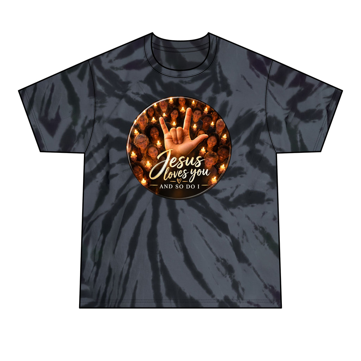 Walk to Emmaus DeColores Candlelight Service Jesus Jesus Window Tie-Dye Tee