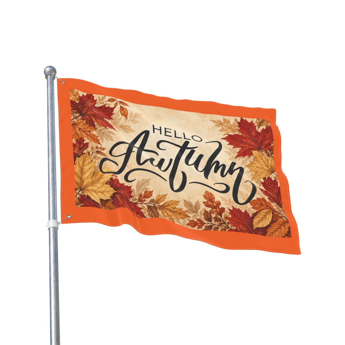 Hello Autumn Double-Sided Garden Flag — Fall Leaves Seasonal Outdoor Decor