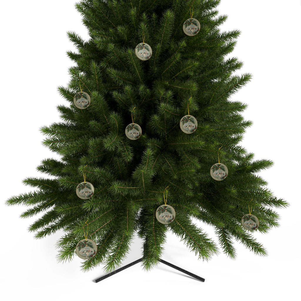 Vintage Glass Ornament Christmas Card Art Ornaments, 2-Side Print, (1pc, 3pcs, 5pcs, 10pcs)
