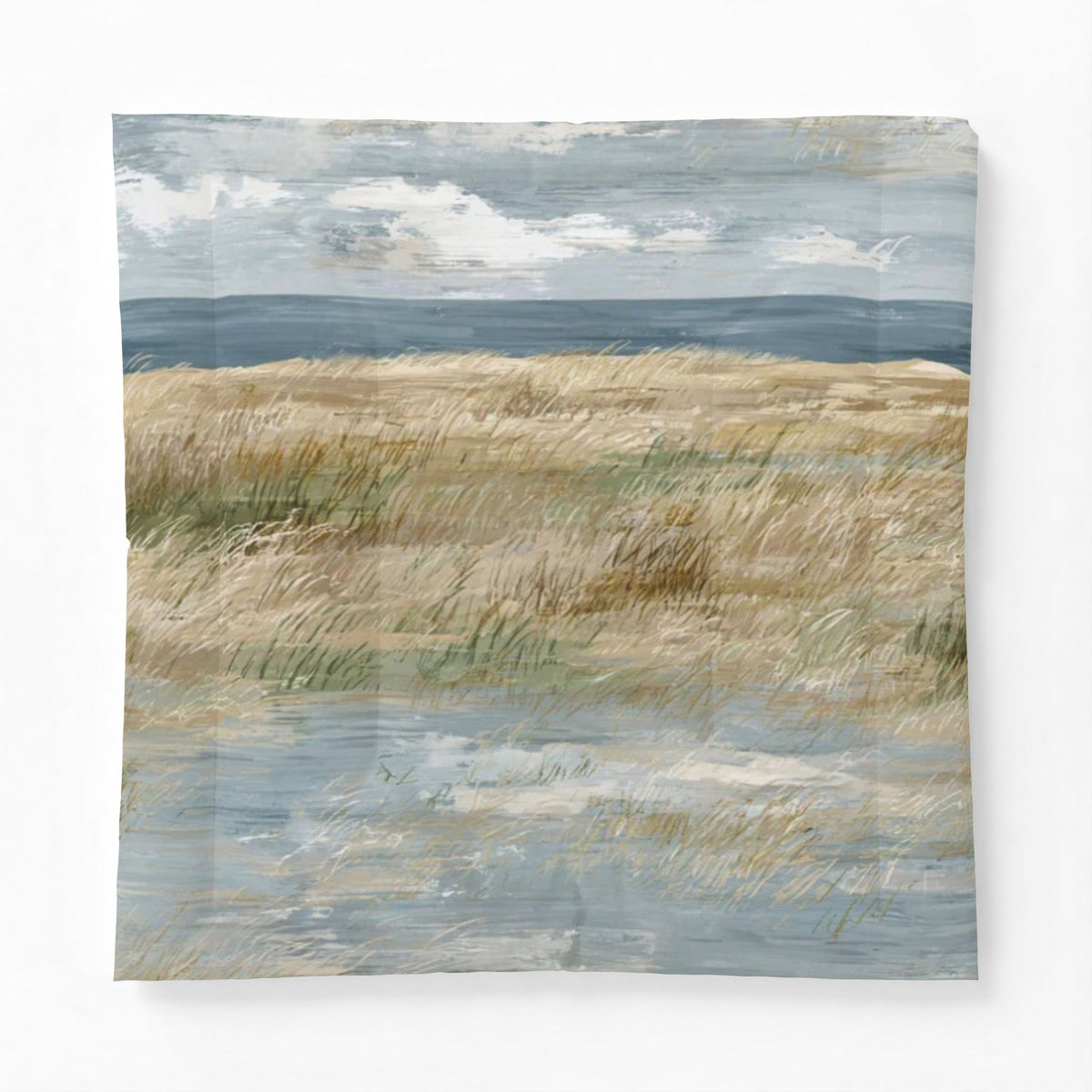 Coastal Meadow Cotton Comforter — Serene Beachscape Bedding