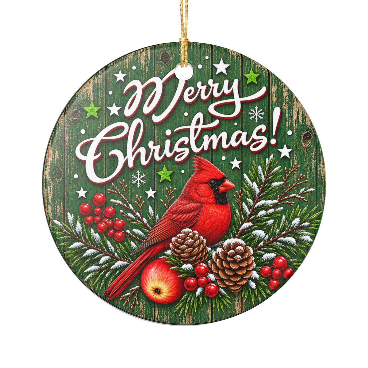 Merry Christmas Vintage Cardinal Mailboxes Ceramic Decoration Ornament, (1pc)