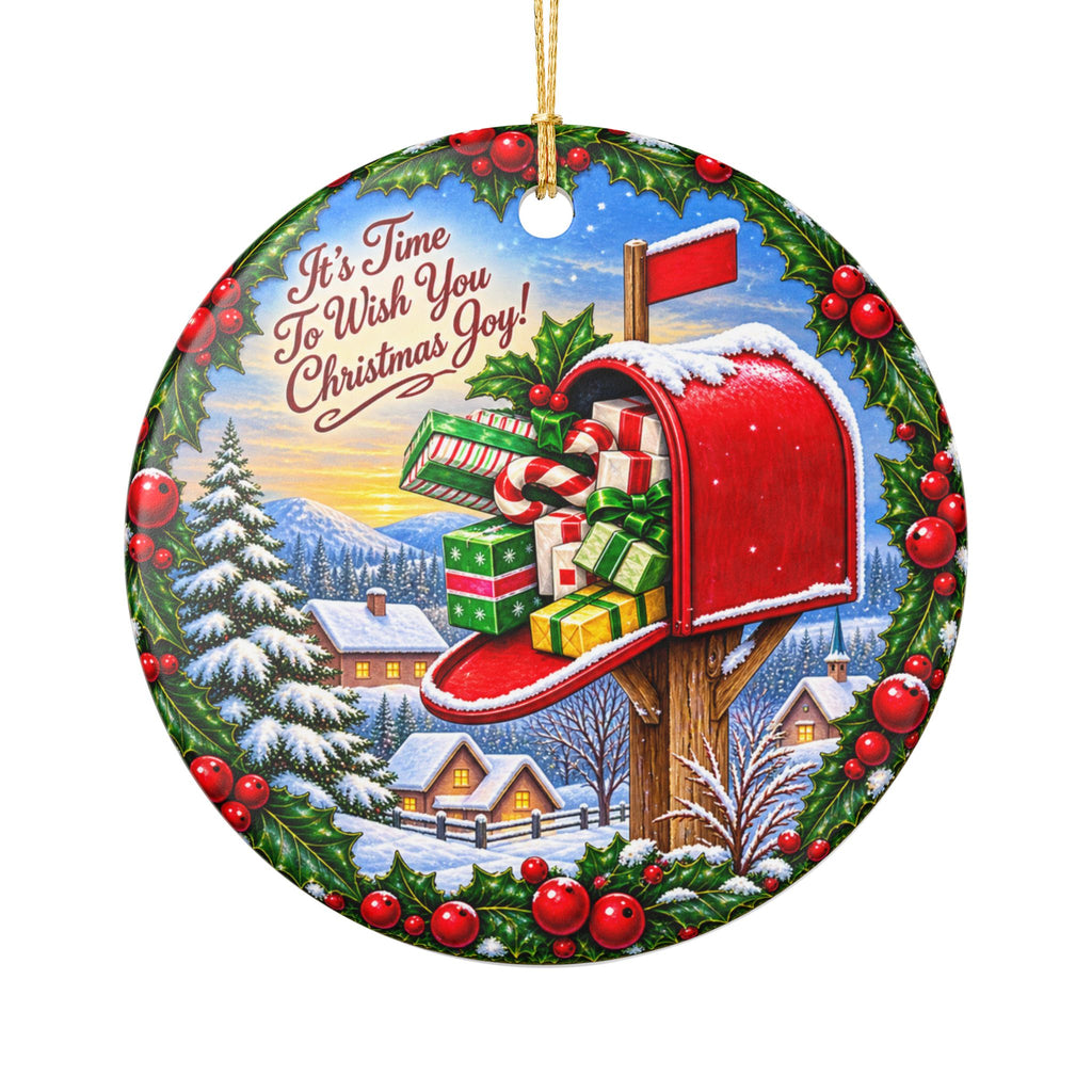 Christmas Mailboxes Ceramic Decoration Ornament, (1pc)