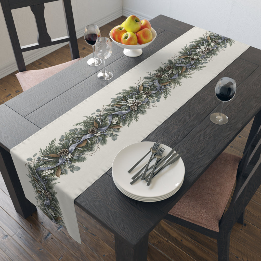 Blue Ribbon Pine Garland Table Runner | Table Runner
