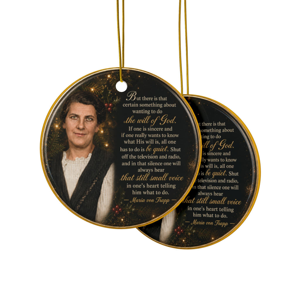 Inspirational Prayer Quote Ceramic Ornament | Round Two-Sided Holiday Decor