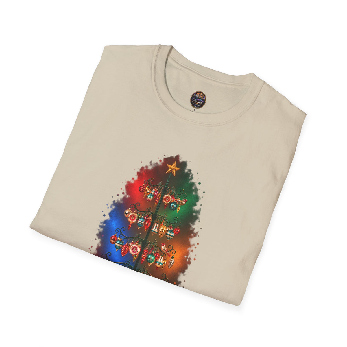 Colorful Holiday Tree T-Shirt | Christmas Lights Ornament Design