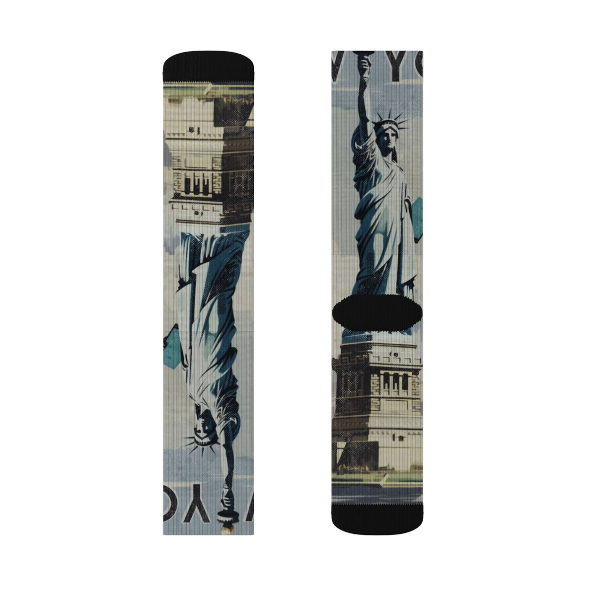 Vintage New York Travel Poster Crew Socks