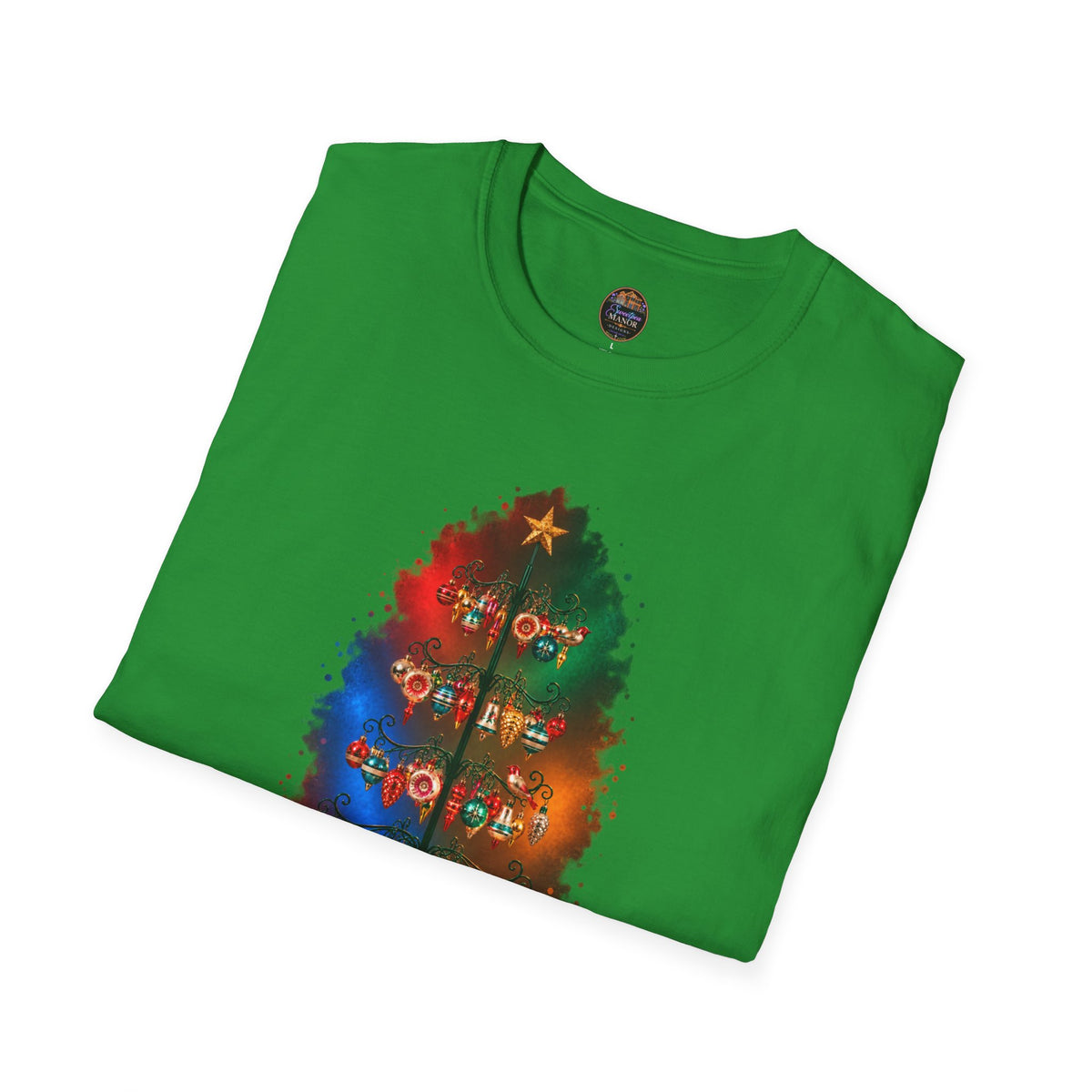 Colorful Holiday Tree T-Shirt | Christmas Lights Ornament Design