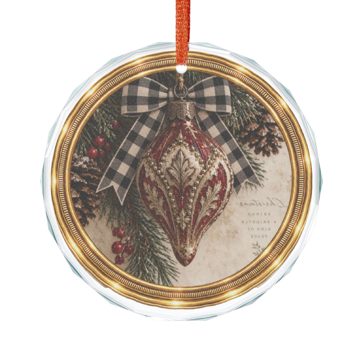 Glass Ornament | Rustic Victorian Christmas Decoration