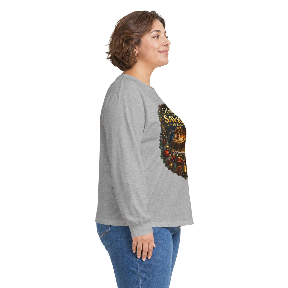 Hallelujah Our Savior Is Born long sleeve tee | Nativity Christmas shirt