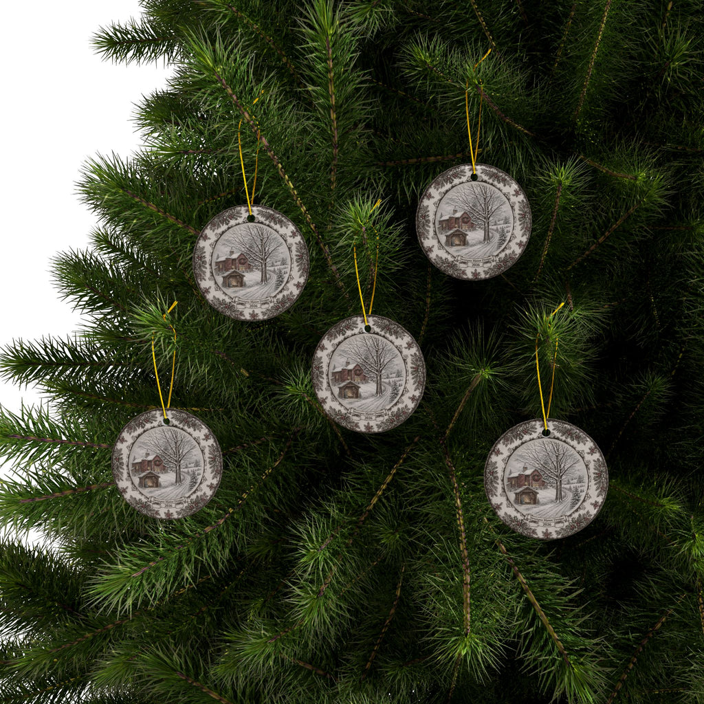 Original China Art Sweetpea Manor Designs Ceramic Ornaments, 2-Side Print, (1pc, 3pcs, 5pcs, 10pcs)