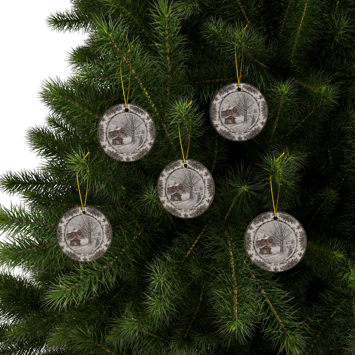 Original China Art Sweetpea Manor Designs Ceramic Ornaments, 2-Side Print, (1pc, 3pcs, 5pcs, 10pcs)