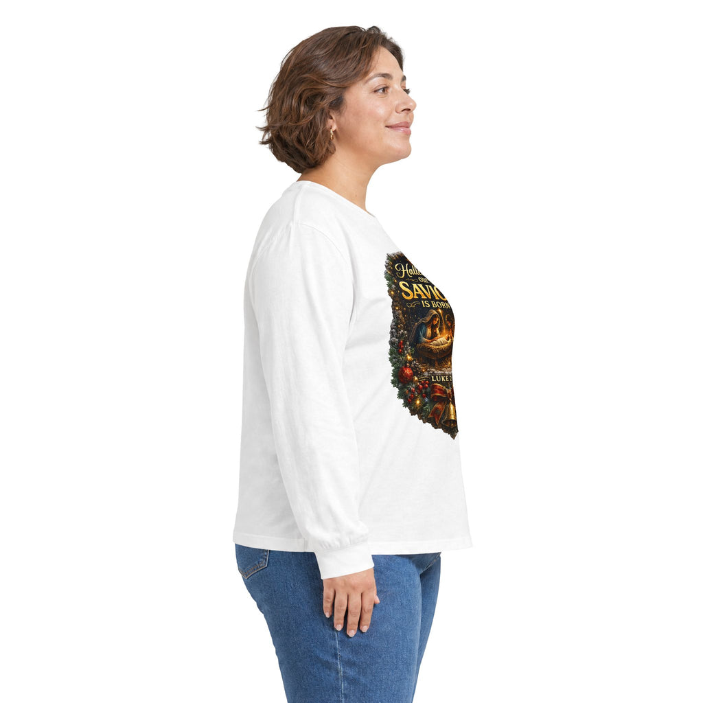 Hallelujah Our Savior Is Born long sleeve tee | Nativity Christmas shirt