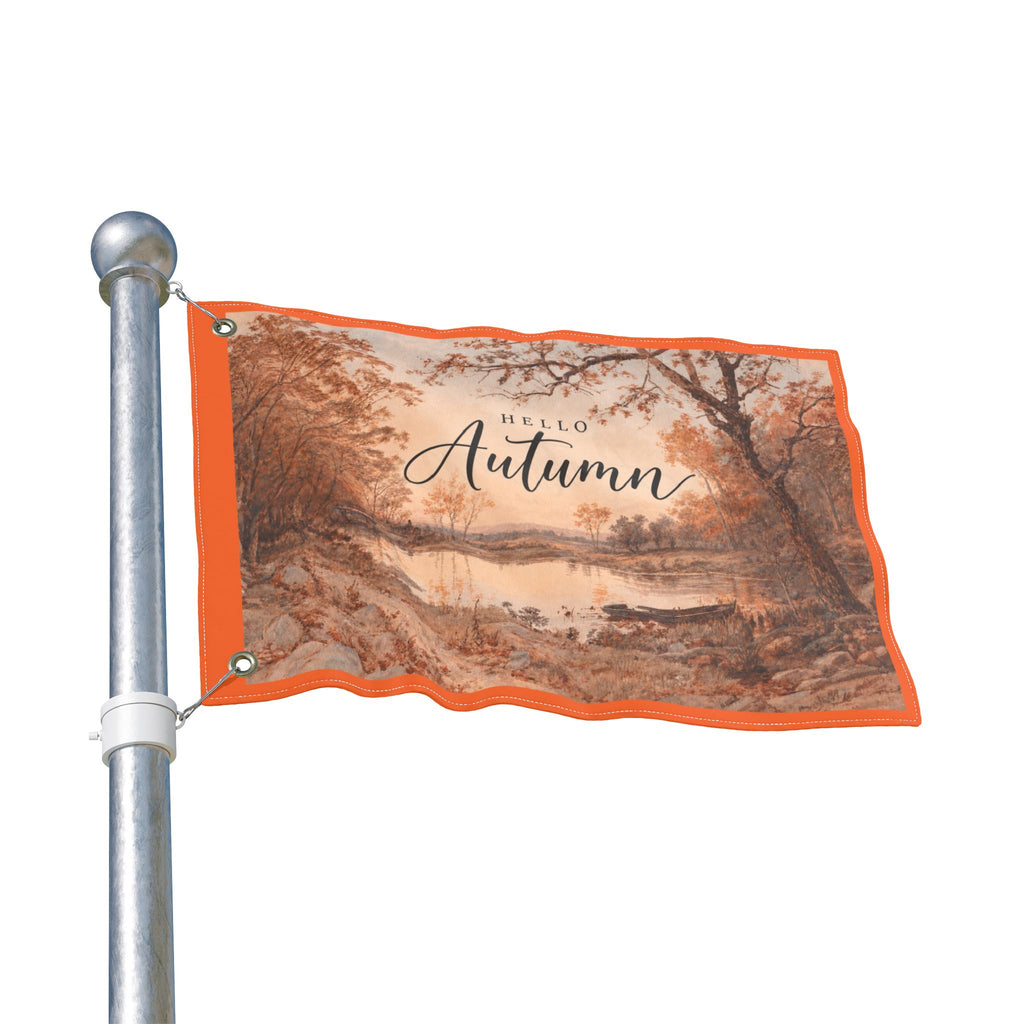 Hello Autumn Double-Sided Garden Flag — Fall Landscape Welcome Sign