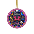 Dolly Remembrance Now She Flies With Butterflies Ceramic Christmas Ornament | Sets of 1, 3, 5 or 10