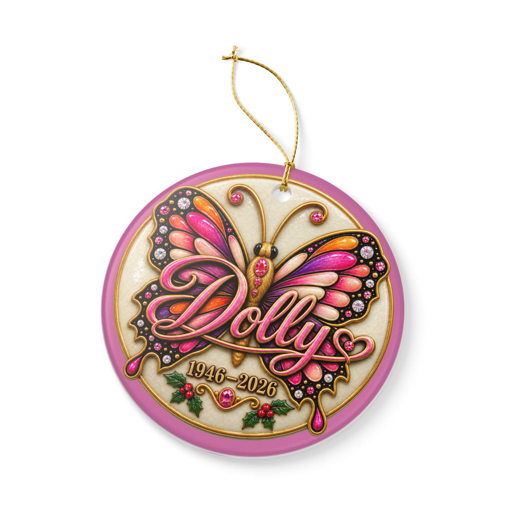 Dolly Parton Remembrance Ceramic Decoration Ornament, double sided (1pc)