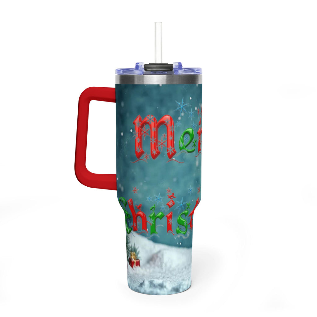 Merry Christmas Snow Scene Tumbler | 40oz Vacuum Thermal Tumbler